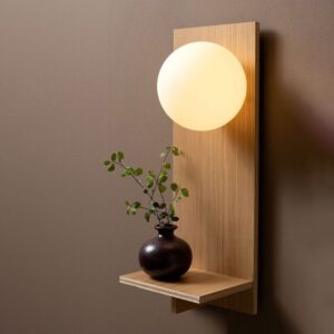 Đèn tường gỗ phòng ngủ hiện đại bóng tròn WAG-60