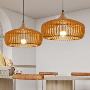 Đèn thả gỗ phong cách vintage trang trí bàn ăn, quán cafe, spa DAG-36