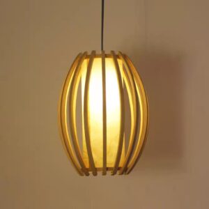 Đèn thả gỗ hình elip phong cách vintage trang trí quán cafe, spa DAG-51