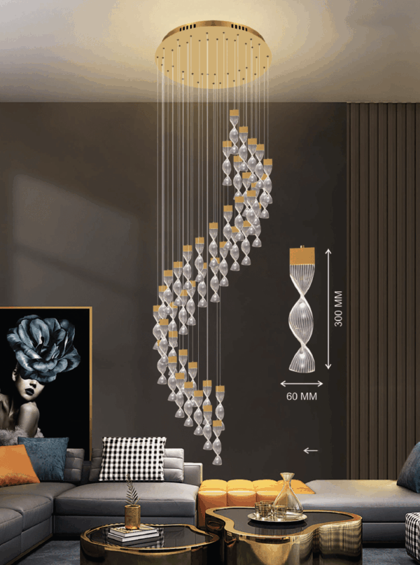 Đèn chùm thả thông tầng xoăn sóng sang trọng hiện đại TPL-6233/46