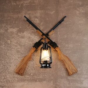 Đèn tường gỗ súng đôi phong cách Rustic WRT-15-2