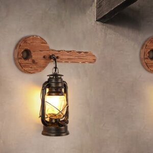Đèn tường gỗ hình chìa khoá phong cách Rustic WRT-16