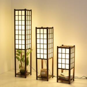 Đèn bàn gỗ hiện đại hình hộp phong cách Nhật Bản BAG-19D