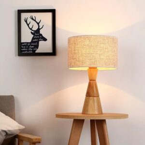 Đèn bàn gỗ chao vải trang trí hiện đại BVG-03