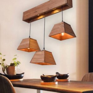 Đèn chùm thả gỗ phong cách rustic độc đáo hiện đại RTC-41