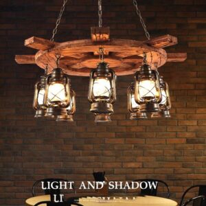 Đèn chùm thả gỗ phong cách rustic độc đáo hiện đại RTC-45