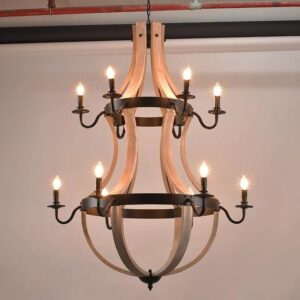 Đèn chùm thả gỗ phong cách cổ điển RTC-61