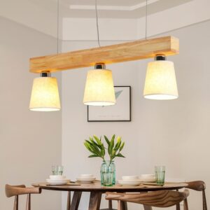Đèn gỗ thả ngang chao vải trang trí hiện đại TAG-83