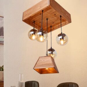 Đèn chùm thả gỗ phong cách rustic độc đáo hiện đại RTC-38