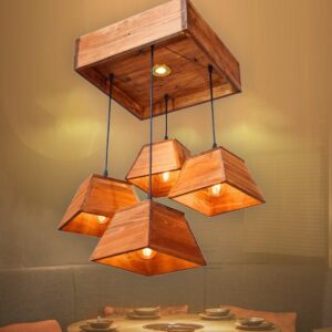 Đèn chùm thả gỗ phong cách rustic độc đáo hiện đại RTC-39