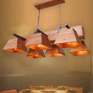 Đèn chùm thả gỗ phong cách rustic độc đáo hiện đại RTC-40