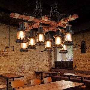 Đèn chùm gỗ RUSTIC trang trí nhà hàng, quán bar RTC-66