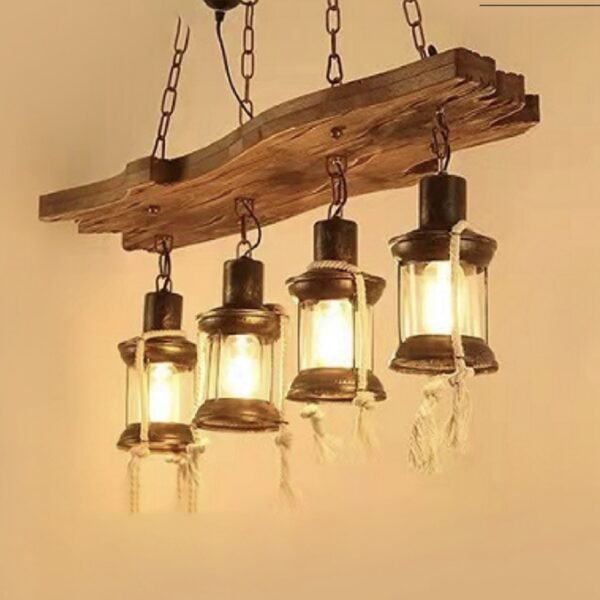 Đèn chùm gỗ RUSTIC trang trí nhà hàng, quán bar RTC-67