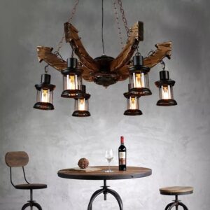 Đèn chùm gỗ RUSTIC trang trí nhà hàng, quán bar RTC-72