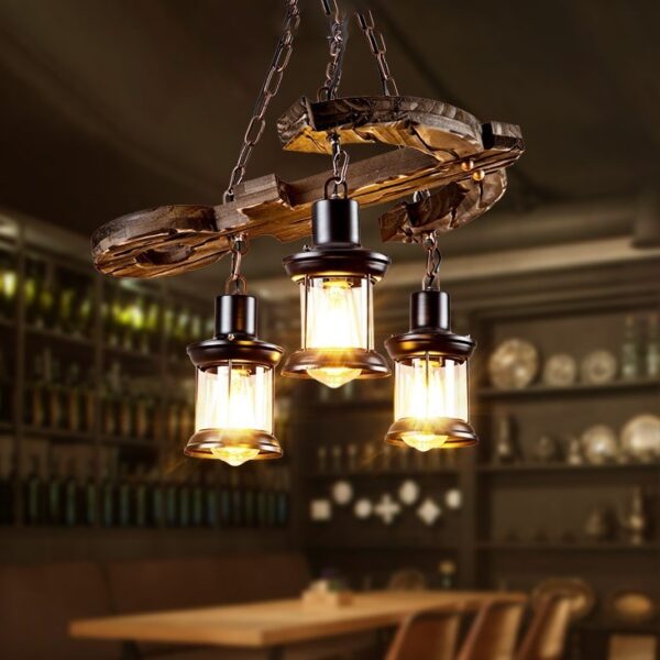 Đèn chùm gỗ RUSTIC trang trí nhà hàng, quán bar RTC-76