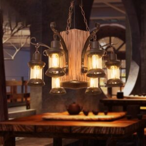 Đèn chùm gỗ RUSTIC trang trí nhà hàng, quán bar RTC-80