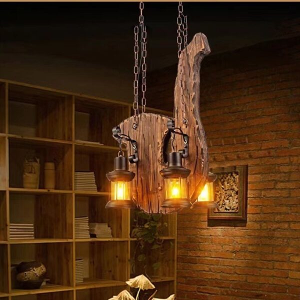Đèn chùm gỗ RUSTIC trang trí nhà hàng, quán bar RTC-81