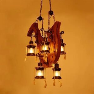 Đèn chùm gỗ RUSTIC trang trí nhà hàng, quán bar RTC-82