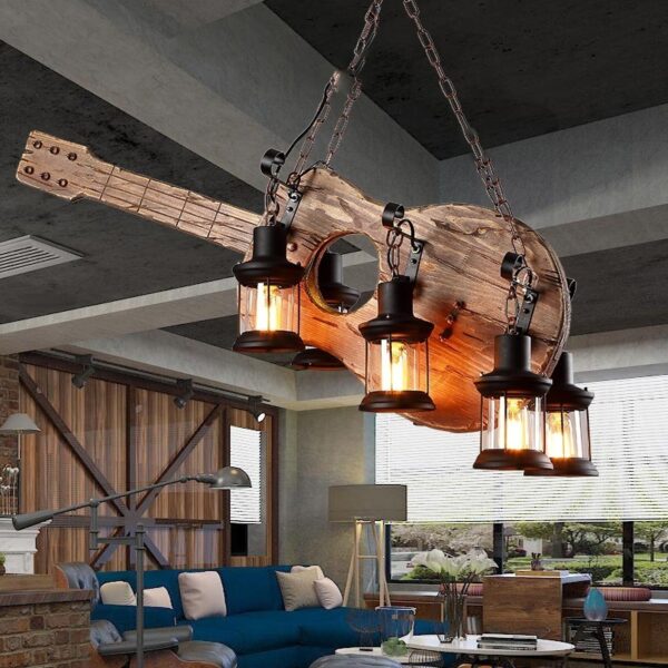 Đèn chùm gỗ RUSTIC trang trí nhà hàng, quán bar RTC-84