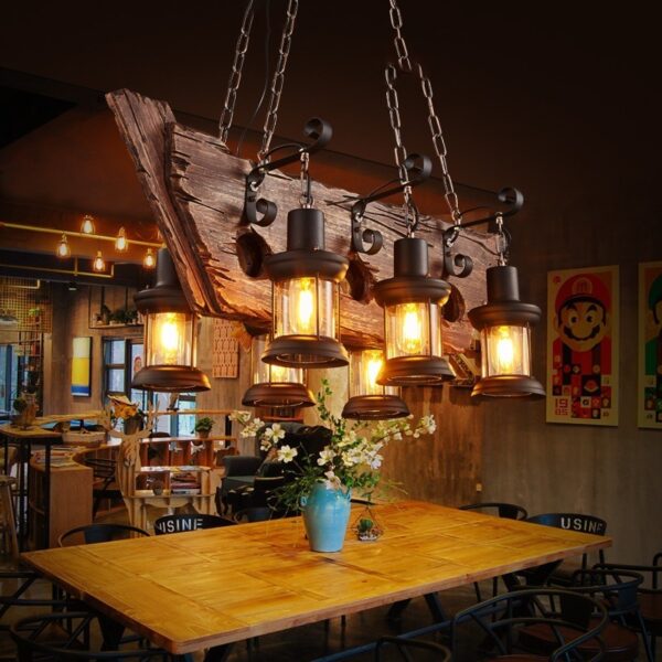 Đèn chùm gỗ RUSTIC trang trí nhà hàng, quán bar RTC-89/900