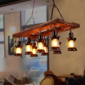 Đèn chùm gỗ RUSTIC trang trí nhà hàng, quán bar RTC-94