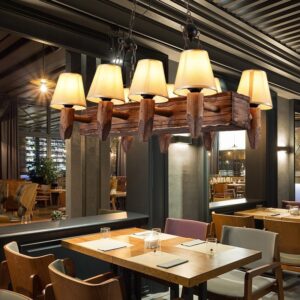 Đèn chùm gỗ RUSTIC trang trí nhà hàng, quán bar RTC-97