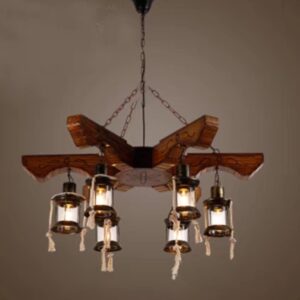 Đèn chùm gỗ RUSTIC trang trí nhà hàng, quán bar  RTC-62