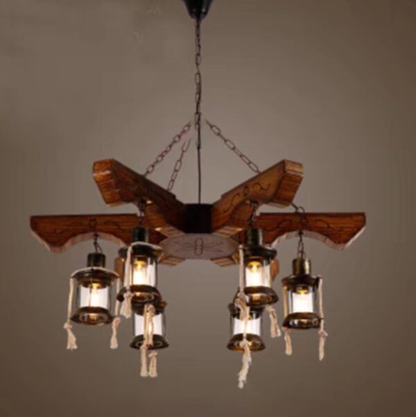 Đèn chùm gỗ RUSTIC trang trí nhà hàng, quán bar  RTC-62