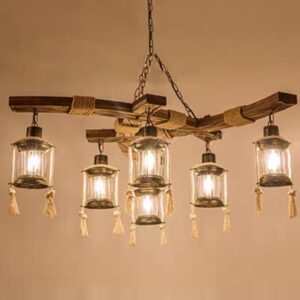 Đèn chùm gỗ RUSTIC trang trí nhà hàng, quán bar RTC-63