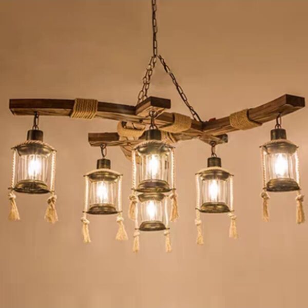 Đèn chùm gỗ RUSTIC trang trí nhà hàng, quán bar RTC-63
