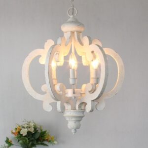 Đèn thả gỗ phong cách hoàng gia cổ điển trang trí sang trọng VTC-09