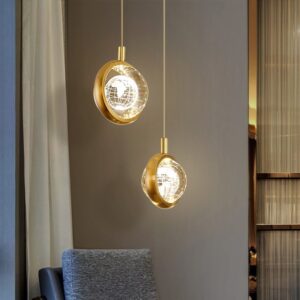 Đèn thả thuỷ tinh khung xi vàng lấp lánh hiện đại TH-8223