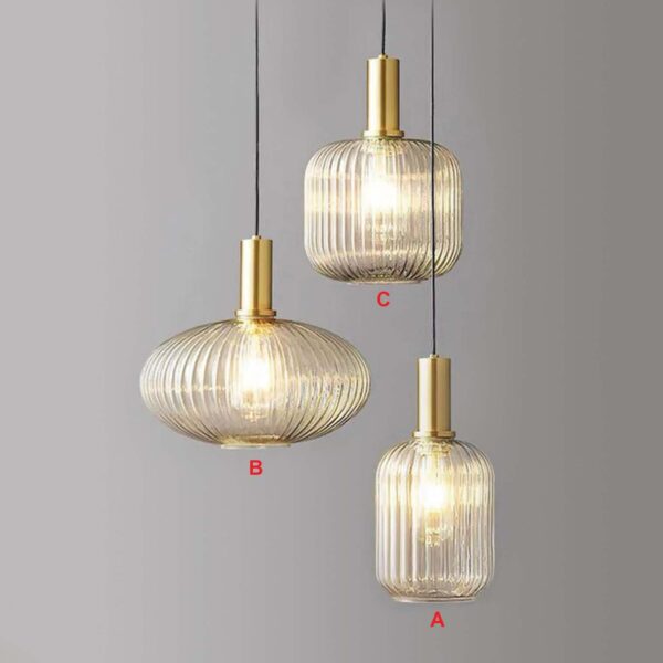 Đèn chùm thả thuỷ tinh đui xi vàng trang trí hiện đại TT25