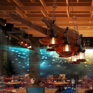 Đèn chùm gỗ RUSTIC trang trí nhà hàng, quán bar RTC-86