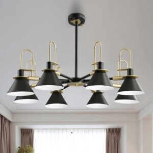 Đèn chùm thả thân đen kiểu công nghiệp 8 đầu TTK.91-8