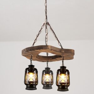Đèn chùm thả gỗ RUSTIC trang trí nhà hàng, cafe, quán bar RTC-16