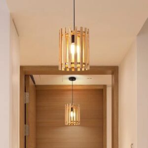 Đèn thả gỗ độc đáo trụ tròn trang trí hiện đại DAT-34