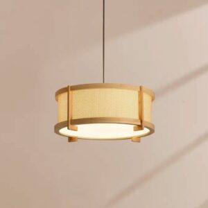 Đèn thả gỗ độc đáo khung tròn trang trí hiện đại DAT-38