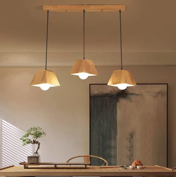 Đèn chùm thả gỗ ngang trang trí hiện đại DAT-42