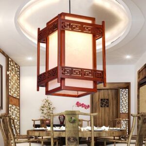 Đèn thả gỗ phong cách Trung Hoa trang trí hiện đại DGAD-06