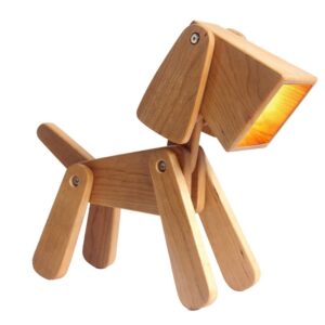 Đèn bàn gỗ hình chó con hiện đại BDV-01
