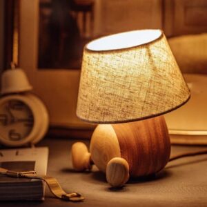 Đèn bàn gỗ con gấu siêu cấp dễ thương decor hiện đại BDV-06