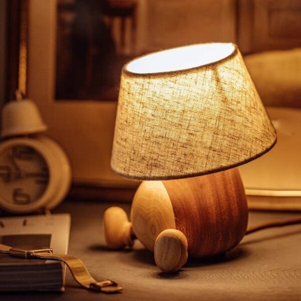 Đèn bàn gỗ con gấu siêu cấp dễ thương decor hiện đại BDV-06