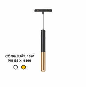 Đèn Rọi : Mẫu rọi ray nam châm 10W dạng ống thả thon đen vàng