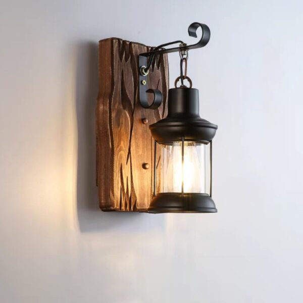 Đèn tường gỗ Rustic phong cách hiện đại WRT-33