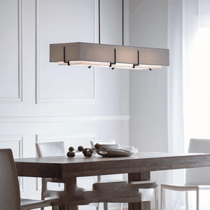 Đèn vải thả trần hình chữ nhật trang trí bàn ăn nhà hàng DV.045