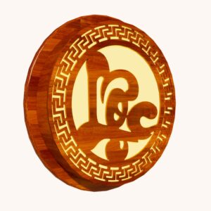 Đèn tường gỗ trang trí phòng thờ chữ Lộc WPT-11