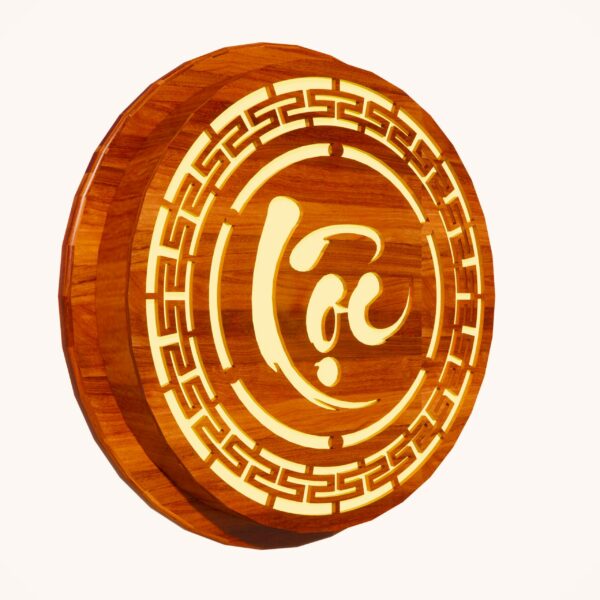 Đèn tường gỗ trang trí phòng thờ chữ Lộc WPT-14
