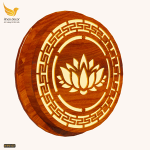 Đèn tường gỗ trang trí phòng thờ hình hoa sen WPT-07