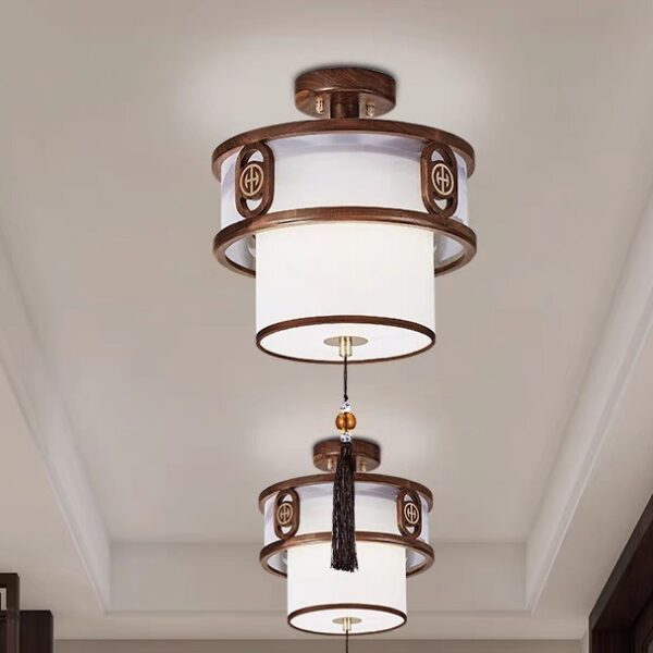 Đèn thả gỗ trang trí phòng thờ DGAD-30